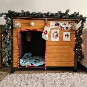Aivituvin Insulated Liner Inside Outdoor Dog House, Brown, Large