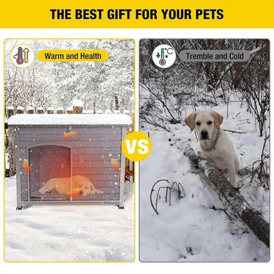 Show full view: Aivituvin Insulated Liner Inside Outdoor Dog House, Gray, Large slide 4 of 10