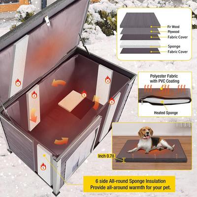 Show full view: Aivituvin Insulated Liner Inside Outdoor Dog House, Gray, Large slide 3 of 10
