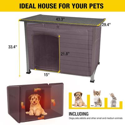 Show full view: Aivituvin Insulated Liner Inside Outdoor Dog House, Gray, Large slide 7 of 10