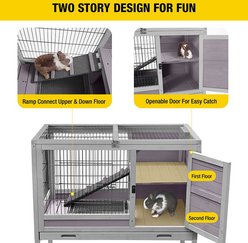 Aivituvin Rabbit Hutch with Pull Out Tray, Small slide 2 of 6