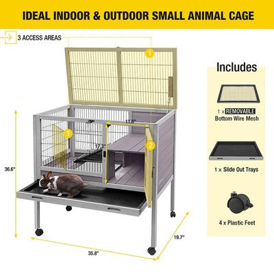 Show full view: Aivituvin Rabbit Hutch with Pull Out Tray, Small slide 3 of 7