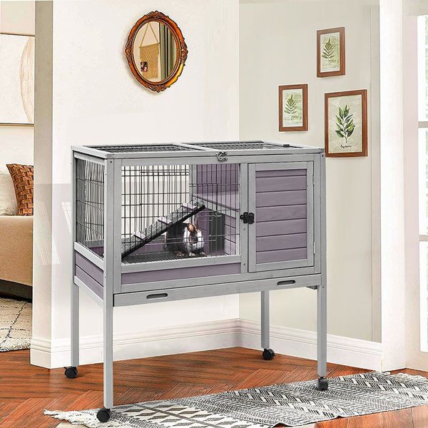 Aivituvin Rabbit Hutch with Pull Out Tray, Small