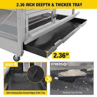 Show full view: Aivituvin Two Level Small Pet Cage with Wheels, Grey slide 3 of 8