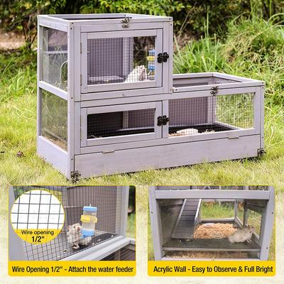 Show full view: Aivituvin Two Level Small Pet Cage with Wheels, Grey slide 5 of 8