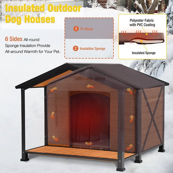 Aivituvin Waterproof Liner Insulated Dog House, X-Large