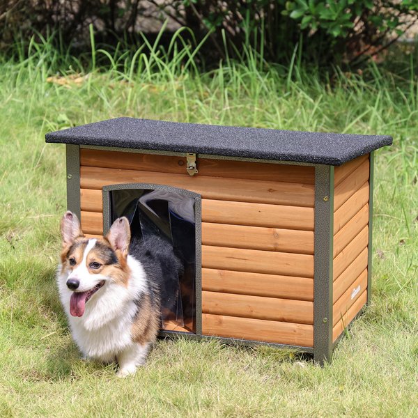 Picture Idea: Aivituvin Wooden Heavy Duty Dog House Brown Medium