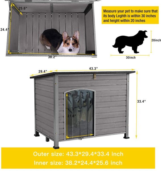 Curated visual reference: Aivituvin Wooden Heavy Duty Dog House Grey Large Photo Inspiration