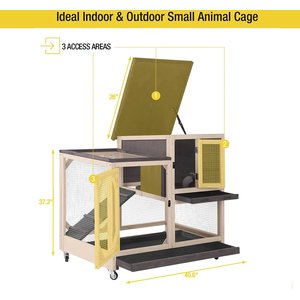 Aivituvin XZ7001 Large Indoor with Pull out Tray Rabbit Hutch