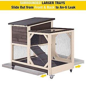 Aivituvin XZ7001 Large Indoor with Pull out Tray Rabbit Hutch
