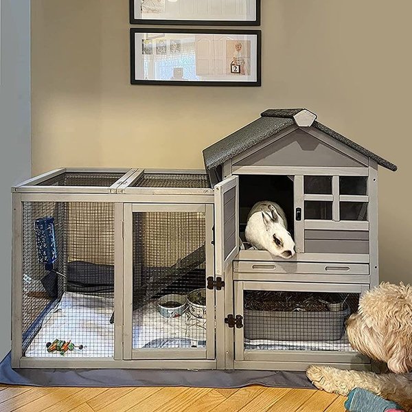 AIVITUVIN XZ7002 Two Story with No Leak Tray Bunny Hutch