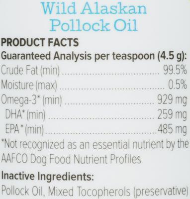 Show full view: Alaska Naturals Wild Alaskan Pollock Oil Liquid Dog Supplement, 15.5-fl oz bottle slide 3 of 5