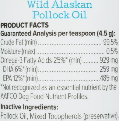 Show full view: Alaska Naturals Wild Alaskan Pollock Oil Liquid Dog Supplement, 32-fl oz bottle slide 3 of 5