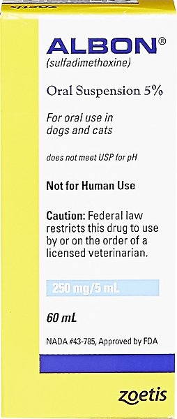 Albon (sulfadimethoxine) Oral Suspension 5% for Dogs & Cats