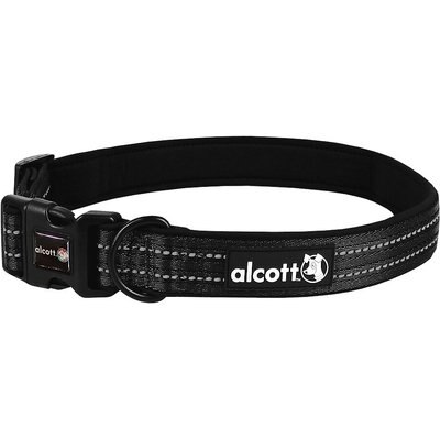 Alcott Alcott Adventure Polyester Reflective Dog Collar, Black, X-Large: 22 to 30-in neck