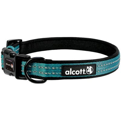Alcott Alcott Adventure Polyester Reflective Dog Collar, Blue, Medium: 14 to 20-in neck
