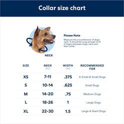 Alcott Adventure Polyester Reflective Dog Collar, Blue, Medium: 14 to 20-in neck slide 2 of 2