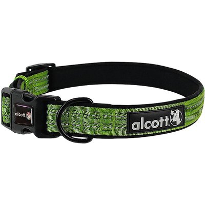 Alcott Alcott Adventure Polyester Reflective Dog Collar, Green, Large: 18 to 26-in neck