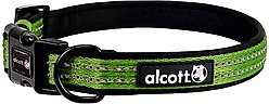 Alcott Adventure Polyester Reflective Dog Collar, Green, Medium: 14 to 20-in neck