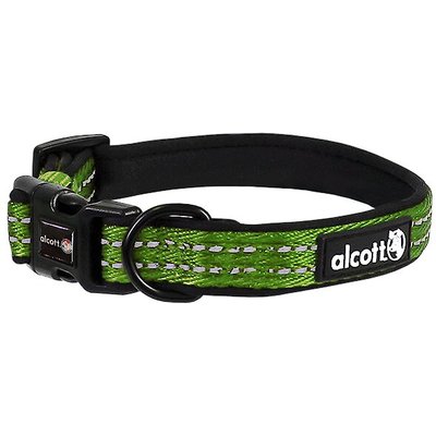 Alcott Alcott Adventure Polyester Reflective Dog Collar, Green, Small: 10 to 14-in neck