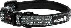 Alcott Adventure Polyester Reflective Dog Collar, Grey, Small: 10 to 14-in neck