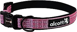 Alcott Adventure Polyester Reflective Dog Collar, Pink, Large: 18 to 26-in neck