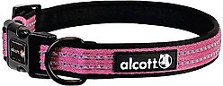 Alcott Adventure Polyester Reflective Dog Collar, Pink, Medium: 14 to 20-in neck
