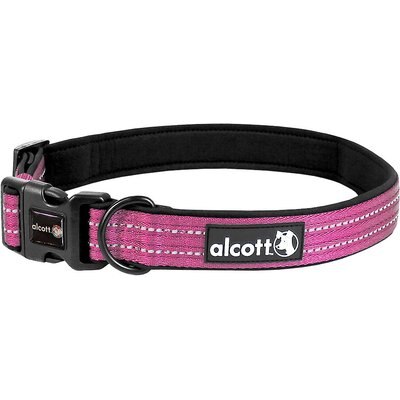 Alcott Alcott Adventure Polyester Reflective Dog Collar, Pink, X-Large: 22 to 30-in neck