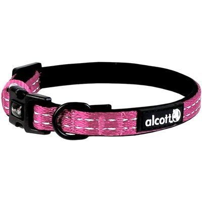 Alcott Alcott Adventure Polyester Reflective Dog Collar, Pink, X-Small: 7 to 11-in neck