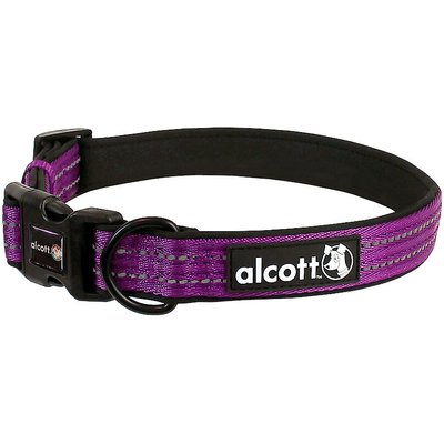 Alcott Alcott Adventure Polyester Reflective Dog Collar, Purple, Large: 18 to 26-in neck