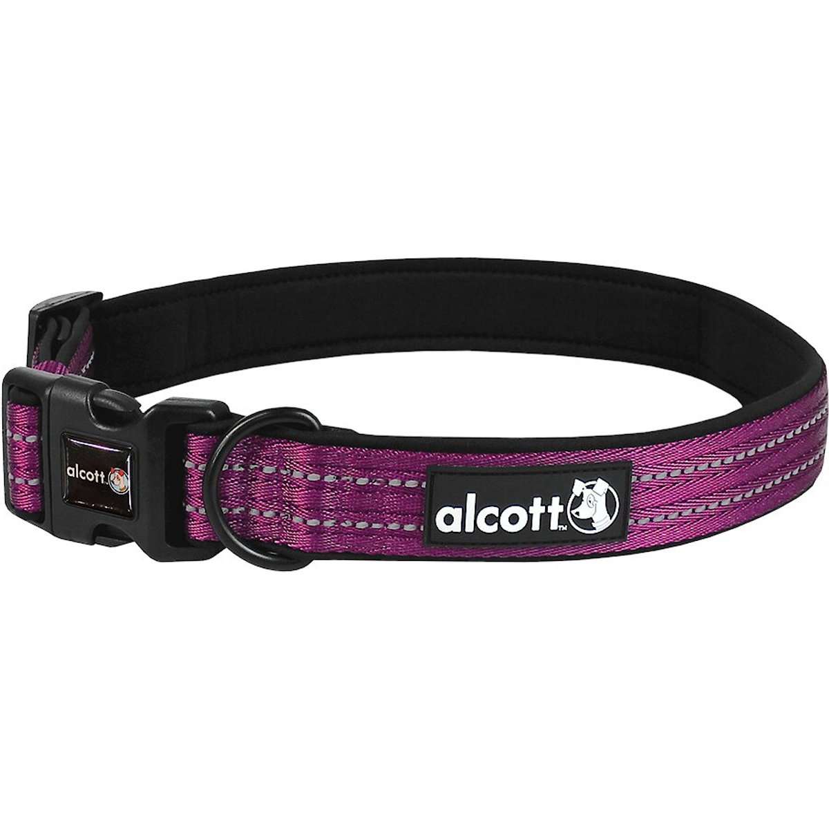 Alcott Adventure Polyester Reflective Dog Collar, Purple, X-Large: 22 to 30-in neck