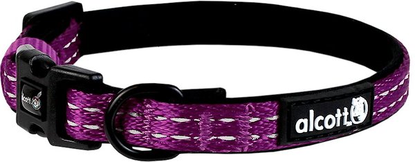 Show full view: Alcott Adventure Polyester Reflective Dog Collar, Purple, X-Small: 7 to 11-in neck slide 1 of 3