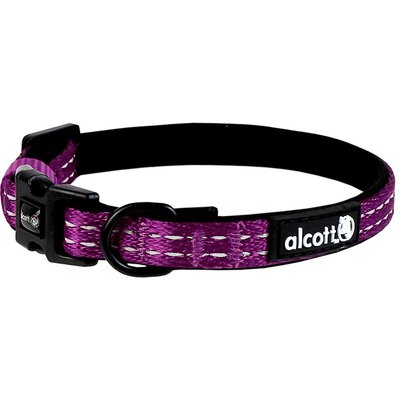 Alcott Alcott Adventure Polyester Reflective Dog Collar, Purple, X-Small: 7 to 11-in neck