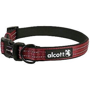 Alcott Adventure Polyester Reflective Dog Collar, Red, Large: 18 to 26-in neck