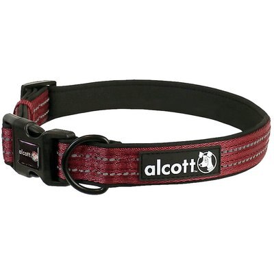 Alcott Alcott Adventure Polyester Reflective Dog Collar, Red, Large: 18 to 26-in neck