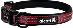 Alcott Adventure Polyester Reflective Dog Collar, Red, Medium: 14 to 20-in neck