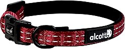 Alcott Adventure Polyester Reflective Dog Collar, Red, X-Small: 7 to 11-in neck