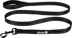Alcott Adventure Polyester Reflective Dog Leash, Black, Large: 6-ft long, 1-in wide