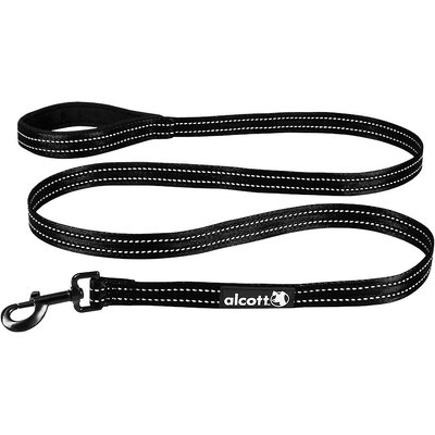 Alcott Alcott Adventure Polyester Reflective Dog Leash, Black, Large: 6-ft long, 1-in wide