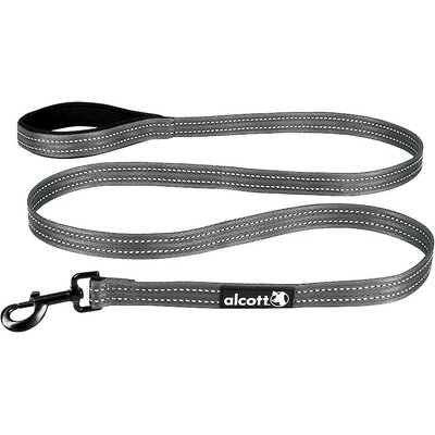 Alcott Alcott Adventure Polyester Reflective Dog Leash, Grey, Large: 6-ft long, 1-in wide
