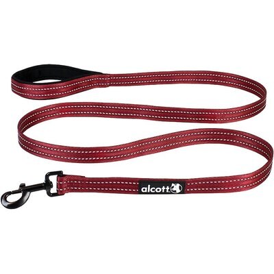 Alcott Alcott Adventure Polyester Reflective Dog Leash, Red, Large: 6-ft long, 1-in wide