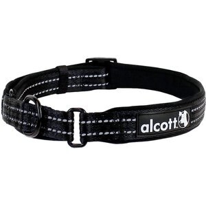 Alcott Polyester Reflective Martingale Dog Collar, Black, Large: 18 to 26-in neck