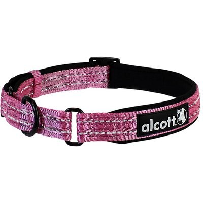 Alcott Alcott Polyester Reflective Martingale Dog Collar, Pink, Large: 18 to 26-in neck