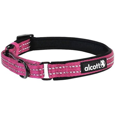 Alcott Alcott Polyester Reflective Martingale Dog Collar, Pink, Medium: 14 to 20-in neck