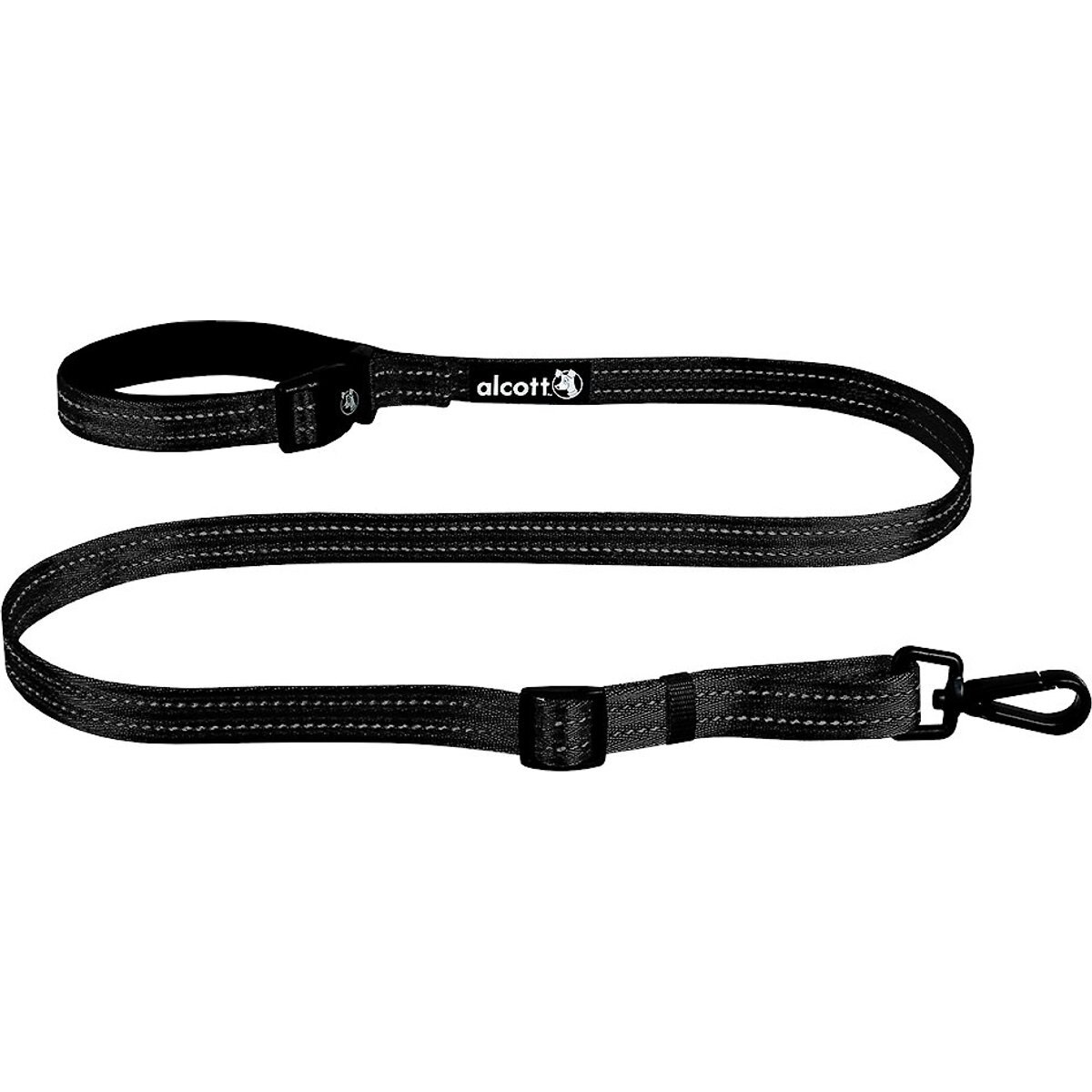 Alcott Weekender Polyester Reflective Dog Leash, Black, 5-ft long, 1-in wide
