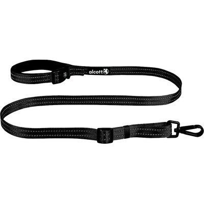Alcott Alcott Weekender Polyester Reflective Dog Leash, Black, 5-ft long, 1-in wide