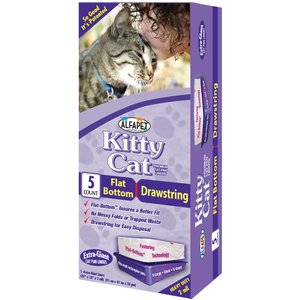 Alfa Pet Kitty Cat Flat-Bottom Litter Box Liners - Extra Giant, 5 count