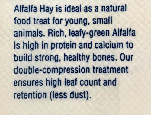 Show full view: Alfalfa King Double Compressed Alfalfa Hay Small Animal Food, 10-lb bag slide 6 of 9
