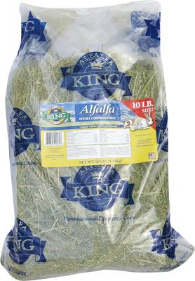 Show full view: Alfalfa King Double Compressed Alfalfa Hay Small Animal Food, 10-lb bag slide 7 of 9