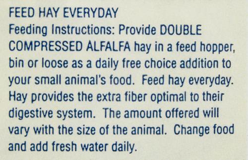 Show full view: Alfalfa King Double Compressed Alfalfa Hay Small Animal Food, 4-lb bag slide 4 of 9